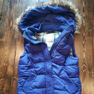 Aeropostale vest with detachable fur hood.